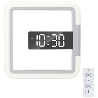 TWSOUL Wanduhr Quadratische RGB-Uhr Kreatives Thermometer Digitale Wanduhr (LED-Digitalanzeige, siebenfarbiges quadratisches Licht)