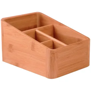 HEATSHAKING Aufbewahrungsbox Kompakter Organizer Bambus mit Rundem Eckdesign Kreative für Aufbewahrung and Make Up and Kosmetik Fernbedienungen für Schreibtisch