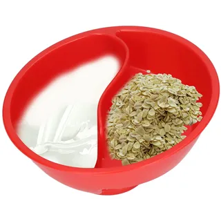 Geteilte Müslischale stapelbar, Snackschale für Salatsaucen Nüsse Streusel Dips Suppen Croutons Pommes Frites Joghurt Beeren Müslischale mit Griff trocken nass getrennt Party Picknick Camping