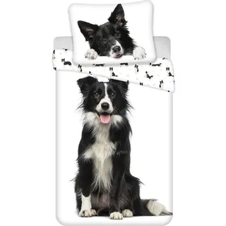 Tinisu, Kinderbettwäsche, Collie Hund Bettwäsche - 140x200 cm weiche Baumwolle Kissen und Decke