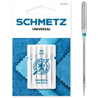 SCHMETZ 130-705-05-090 Nadel, Metal, Silber, 90/14 Größe, 5 Nähmaschinennadeln | 130/705 H | für alle gängigen Haushaltsnähmaschinen