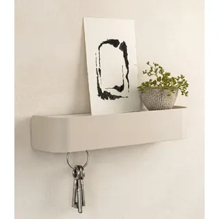 Kazai. Schlüsselbrett 'Tone' | Minimalistisches Schlüsselhaken-Design aus Berlin | Moderner Schlüsselhalter mit Ablage aus Metall | Schlüsselboard als Flur Möbel für die Wand | Taupe-Sand