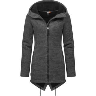 Ragwear Damen, weiche Strickjacke Übergangsjacke mit Teddy-Fleece Wingi Melange YOUMODO Dark Grey Gr. L - L