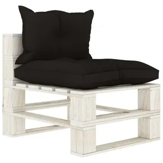 vidaXL Garten-Paletten-Mittelsofa Loungesofa schwarz