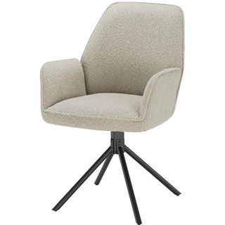 Stuhl  aus Teddy-Bouclé Flynn , grau , Maße (cm): B: 60 H: 86 T: 62
