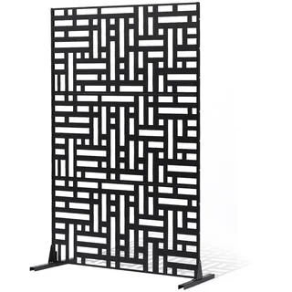 Vevor Garten-Paravent 120 x 50,8 x 193 cm Schwarz Metall