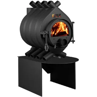 Kanuk Kaminofen Kanuk® Original 7 kW - ohne Seitenverkleidung - Untergestell Box, 6,7 kW schwarz
