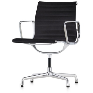 Vitra Besucherstuhl Alu-Chair Stoff schwarz, Designer Charles & Ray Eames, 83x57.5x59 cm