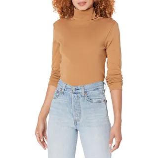 Tommy Hilfiger Damen Long Sleeve Turtleneck Sweater Rollkragen, Tabakbraun, X-Groß - XL