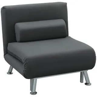 Homcom Schlafsessel 75 x 75 x 75 cm Dunkelgrau mit Kissen