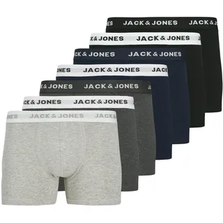 JACK & JONES JACBASIC TRUNKS 7 Pack Grau / Schwarz / Dunkelblau L