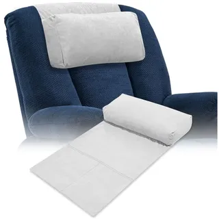 Relaxkissen für Kopfstütze, Liegestuhl, Kopfkissen, Nackenstütze, Kopfstütze für Bürostuhl, Couch, Nackenkissen, Leder-Liegestuhl-Kissen, verstellbares Kopf- und Nackenkissen (1 Stück) (grau)