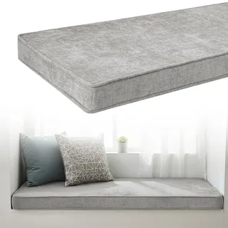 Bankkissen aus weichem Chenille 65x30cm, 5 cm Sitzpolster waschbarer Bezug | Anti-Rutsch Indoor Bankauflage, Sitzkissen Bank mit 50D hochdichtem Schaumstoff für Erker und Essbereich Couch Gartenmöbel