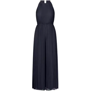 APART Fashion Damen Plissee-Overall, Chiffon-Neckholder-Overall, weites Bein, elastischer Bund, Kettenriemen-Detail, Abendparty-Outfit, stilvolles Hochzeitsgastkleid
