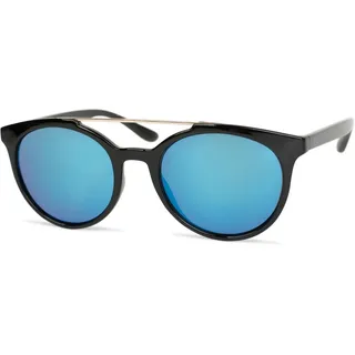 styleBREAKER Sonnenbrille Sonnenbrille mit runden Gläsern (1-St) blau|schwarz