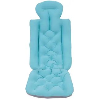 Badewannenkissen Ganzkörper, Sprudelmatte Badewanne mit Saugnäpfe Luxus Badewanne Nackenkissen Badewannenmatte 78 x 35 x 40 cm, Bad Matte für Rücken, Nacken und Kopf, Blau