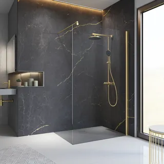 Schulte Alexa Style 2.0 Walk-In-Dusche 90 x 200 cm Goldoptik