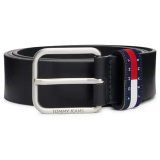 Tommy Jeans Ledergürtel TJM RYAN 3.5 cm breit mit Logo auf Gürtelschlaufe blau 80