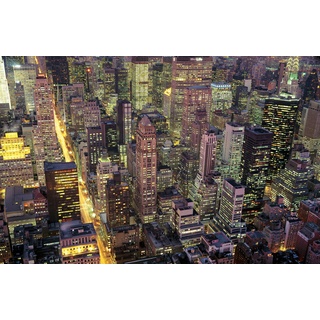 PAPERMOON Fototapete "NEW YORK-BRODWAY MANHATTAN SKYLINE TIMES SQUARE" Tapeten Gr. B/L: 5,00 m x 2,80 m, Bahnen: 10 St., bunt Fototapeten