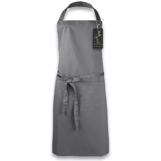 ZOLLNER Kochschürze Paolo, Latzschürze, Unisex, 100x75cm, grau