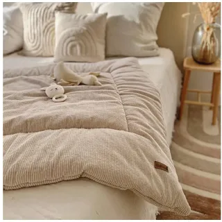 Krabbeldecke Krabbeldecke, Spielunterlage Cord beige, Handmade in Germany, LittleANTunique, Handgefertigt in Hamburg, Unikat 100 cm x 100 cm