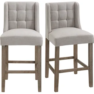 Homcom Barhocker 47 x 50 x 101 cm Grau/Natur