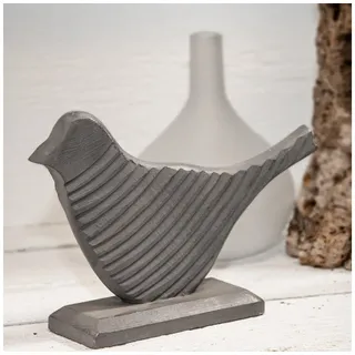 Antikas Wanddekoobjekt Holzfigur, Taube, Klein, Grau, Tiere, Tierfiguren, Dekoration grau