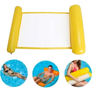 Aufblasbare Wasser-Hängematten-Bettliege, leichtes Schwimmbett, faltbare Liege, Schwimmsessel-Matte (Gelb)