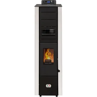 STUFE A PELLET ITALIA Colonna 10 KW WiFi | Pelletöfen Effizienz 85% Heizt 80m2 Superkompaktes Design WiFi-Steuerung Programmierbar 5 Geschwindigkeiten und Leistungsstufen 24 Monate Garantie Weiß