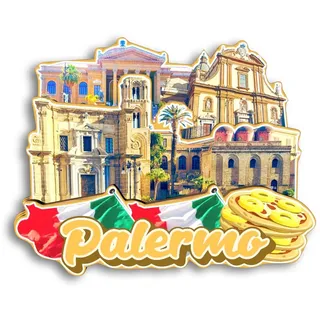 Quwsne Kühlschrankmagnet, Palermo, Italien, Kühlschrankmagnet, Stadt, Reise, Souvenirs, Touristengeschenke, 3D, klassische Sehenswürdigkeiten, handgefertigt, Handwerk, Heimdekoration – 1087