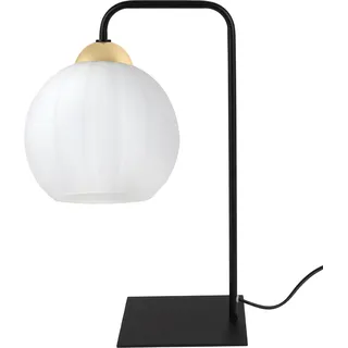 Costa Nachttischlampe Schwarz Und Gold 1-pł Weiße Kugel E27