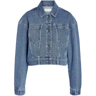 Noisy may Damen Jeansjacke mit Knopfleiste und Klappentaschen, Farben:Blau-3, Größe:L - L