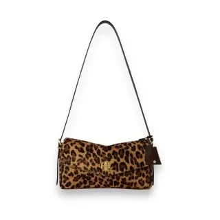 Lauren Ralph Lauren für Damen. 431P18396001 Mittelgroße Farrah-Tasche mit braunem Print (OSFA), Lässig, Tierdruck, Leder