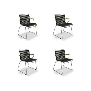 Houe CLICK Dining Chair mit Bambusarmlehnen 4er Set Black