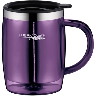 TC DESKTOP CUP 0,35l, purple, Isoliertasse aus Edelstahl und Kunststoff, hält länger heiß oder kalt mit Decke, schwappsicher, für Büro,Camping, byTHERMOS; Bürotasse, passt unter Kaffeeautomat