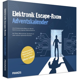FRANZIS 67154 - Elektronik Escape Room Adventskalender, 24 Tage elektronischer Rätselspaß, ohne Löten, inkl. 40-seitigem Begleitbuch