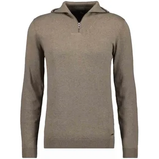 Rundhalspullover RAGMAN, Herren, Gr. 58, braun (camel), Strick, 95% Baumwolle, 5% Kaschmir, Pullover Rundhalspullover