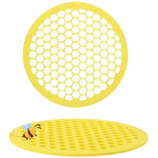 2er Set Bienentränke für den Garten - 20cm Insektentränke Gelb, Schwimmende Bieneninsel & Wasserstelle für Wildbienen, Schmetterlinge & Insekten, Runde Tränke für Balkon & Outdoor Deko