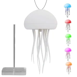 Meindin Schwebende Quallenlampe, LED RGB Touch Nachttischlampe, Schwebend Mit Sockel, Sprachsteuerungslicht, Wiederaufladbar Dekorative Stimmungslicht Für Schlafzimmertisch