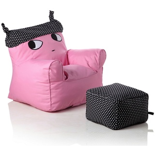 Sweety-Toys Kindersessel »Sweety Toys 12183 Kindersessel Set mit Hocker pink mit schwarzem Hut-indoor/outdoor-waterproof« rosa