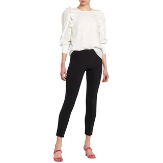 Cambio Damen Straight Leg Hose Ros 6111, Einfarbig, Gr. 42 (Herstellergröße: 42/29), Schwarz (Black 099) - 42W / 29L