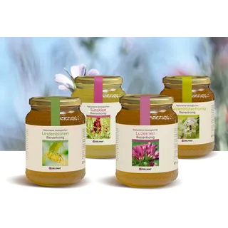 Honigpaket Sanfte Klassiker 4 Gläser (4 x 1 kg), Bio Probierpakete