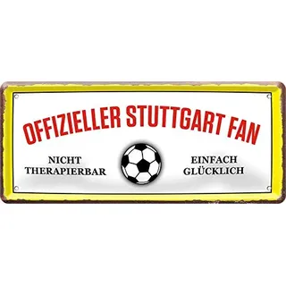 schilderkreis24 - Blechschilder OFFIZIELLER Stuttgart Fan Metallschild für Fußball Begeisterte Deko Artikel Schild Geschenkidee 28x12 cm