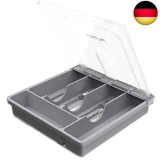 HIMAugbo Besteckkasten mit Deckel, Besteckkasten für Camping,Kunststoff besteck
