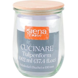 "SIENA HOME Tulpenglas \"Cucinare\" HD 1,0 l Weck-Glas, Buchenholz"