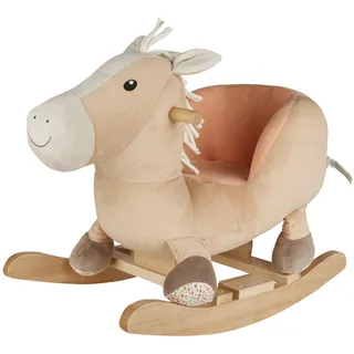 Sterntaler Schaukeltier Pferd Sunny - Schaukeltier aus samtig weichen Materialien - Schaukelpferd für Kinder mit Mähne und Schweif - Spielzeug Wippe für Baby und Kinder, lichtbeige