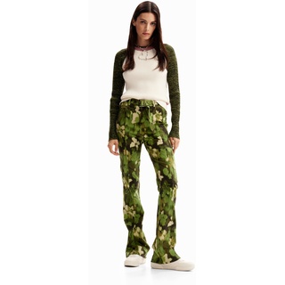 Hose Flare Camouflage, GREEN, S
