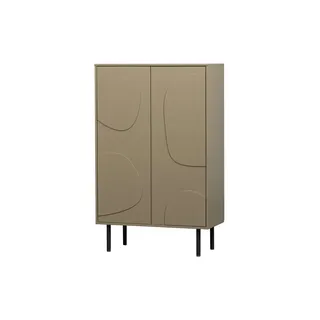 WOOOD Highboard   ¦ beige ¦ Maße (cm): B: 85 H: 135
