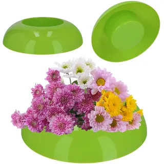 Kadax Ikebana aus Kunststoff, Blumentopf, Blumenschale, rund, 12 Cm, Creme - KADAX