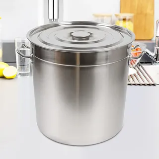 Edelstahl Topf, 30/50/70 Liter Suppentopf Induktion mit Deckel, Dicke 0.8 mm, Großer Kochtopf für Alle Herdarten & Große Küchen (35L)